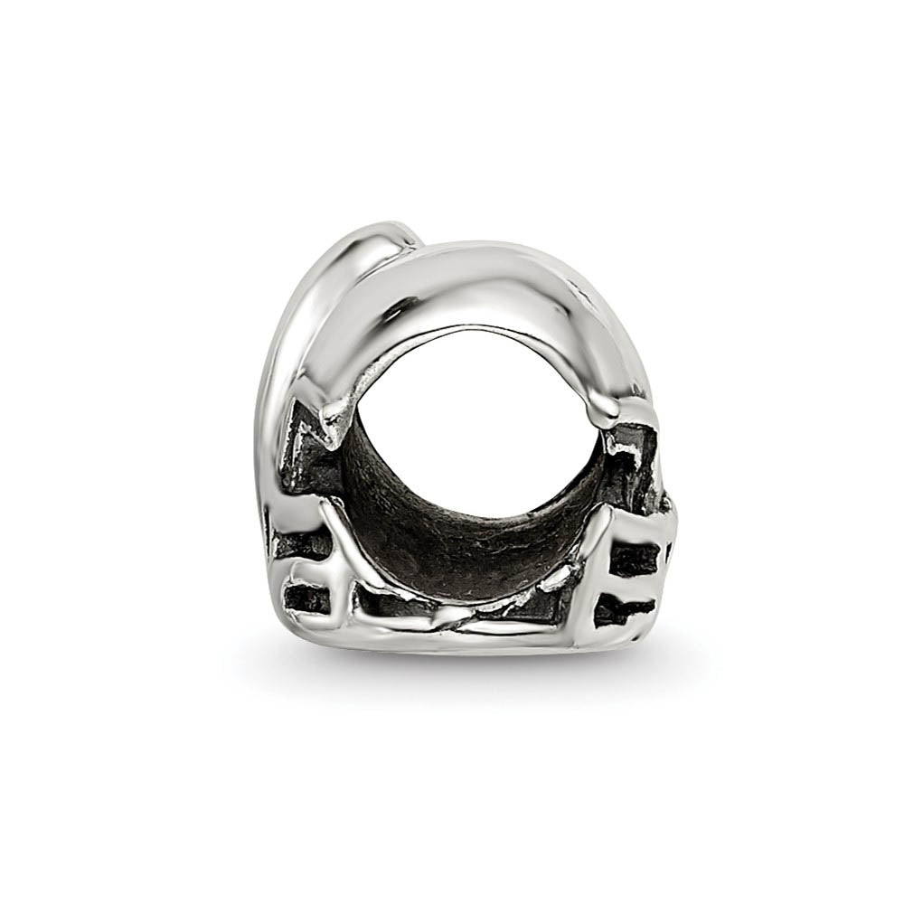 Alternate view of the Sterling Silver Football Helmet Bead Charm by The Black Bow Jewelry Co.
