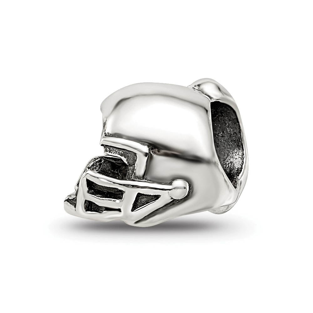 Alternate view of the Sterling Silver Football Helmet Bead Charm by The Black Bow Jewelry Co.