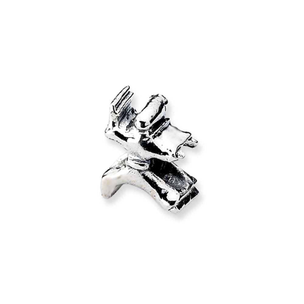 Sterling Silver Karate Person Bead Charm, Item B10554 by The Black Bow Jewelry Co.