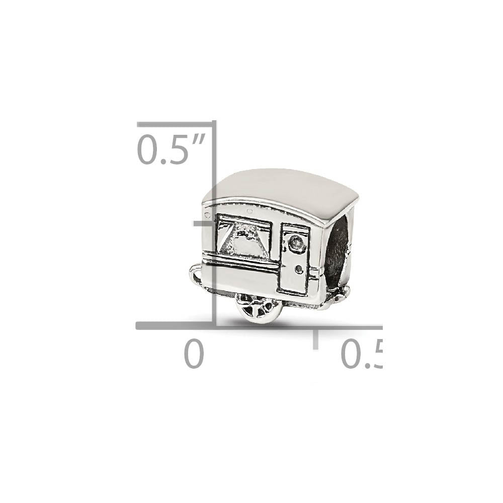 Alternate view of the Sterling Silver Camper Trailer Bead Charm by The Black Bow Jewelry Co.