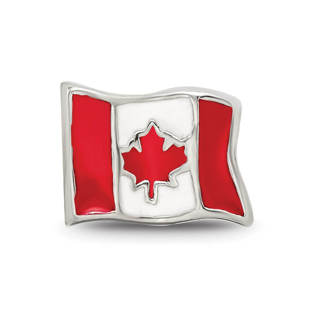 Alternate view of the Sterling Silver Canada Flag Bead Charm by The Black Bow Jewelry Co.