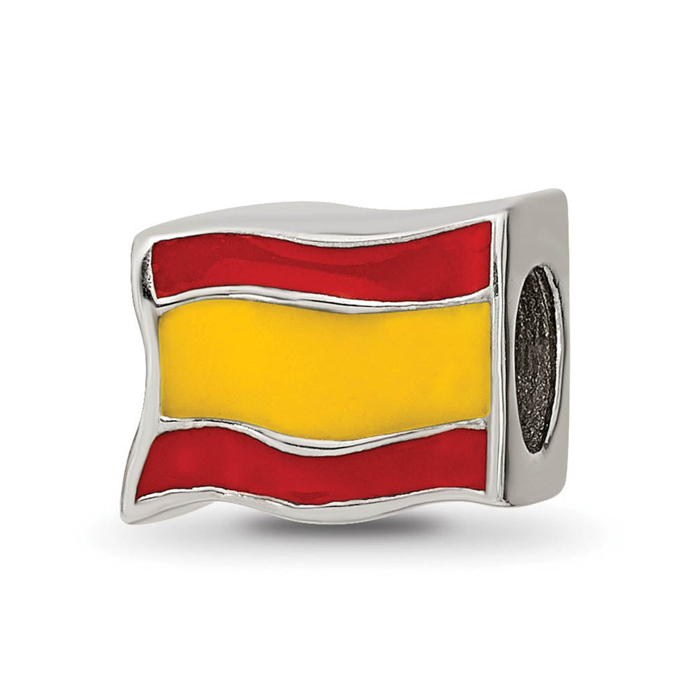Alternate view of the Sterling Silver Spanish Flag Bead Charm by The Black Bow Jewelry Co.