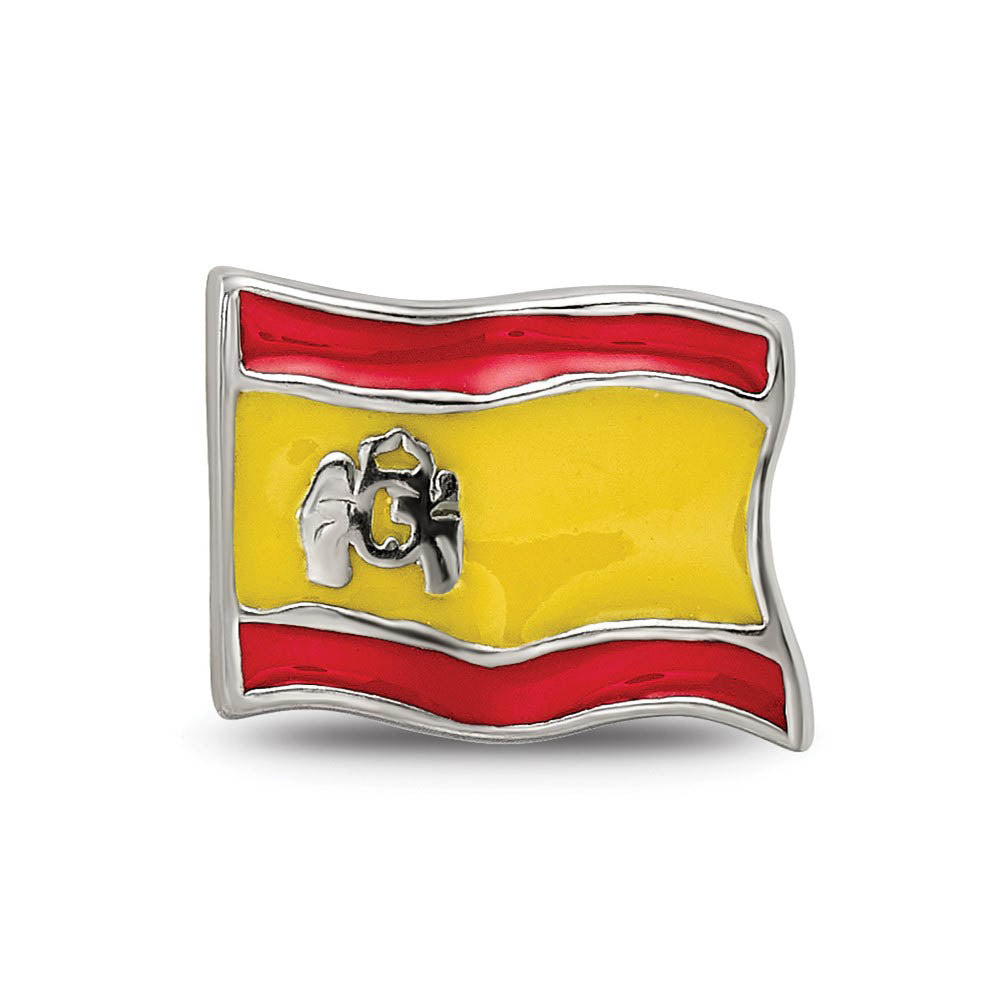 Alternate view of the Sterling Silver Spanish Flag Bead Charm by The Black Bow Jewelry Co.