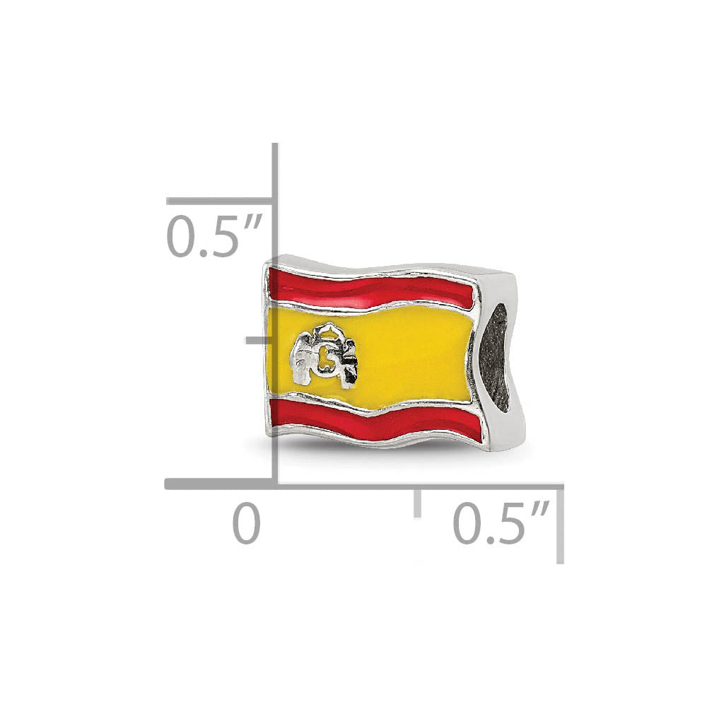 Alternate view of the Sterling Silver Spanish Flag Bead Charm by The Black Bow Jewelry Co.