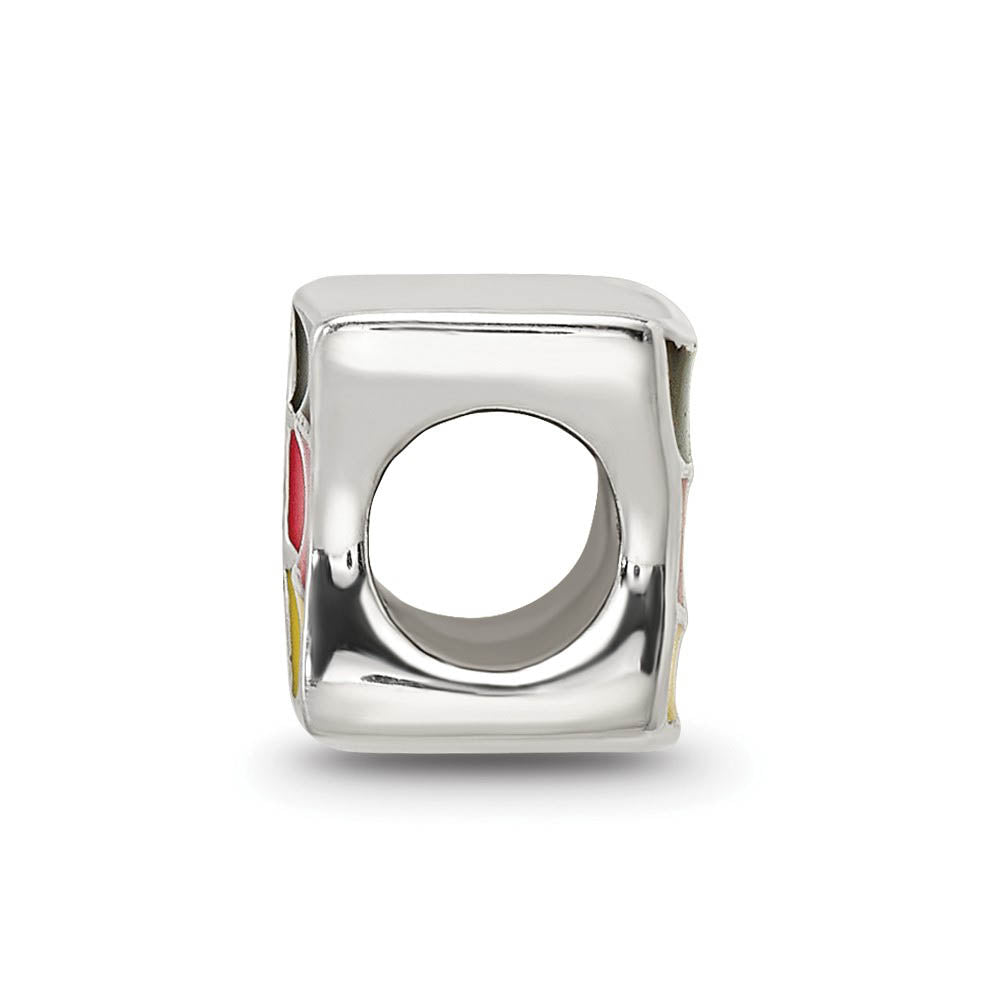 Alternate view of the Sterling Silver Germany Flag Bead Charm by The Black Bow Jewelry Co.