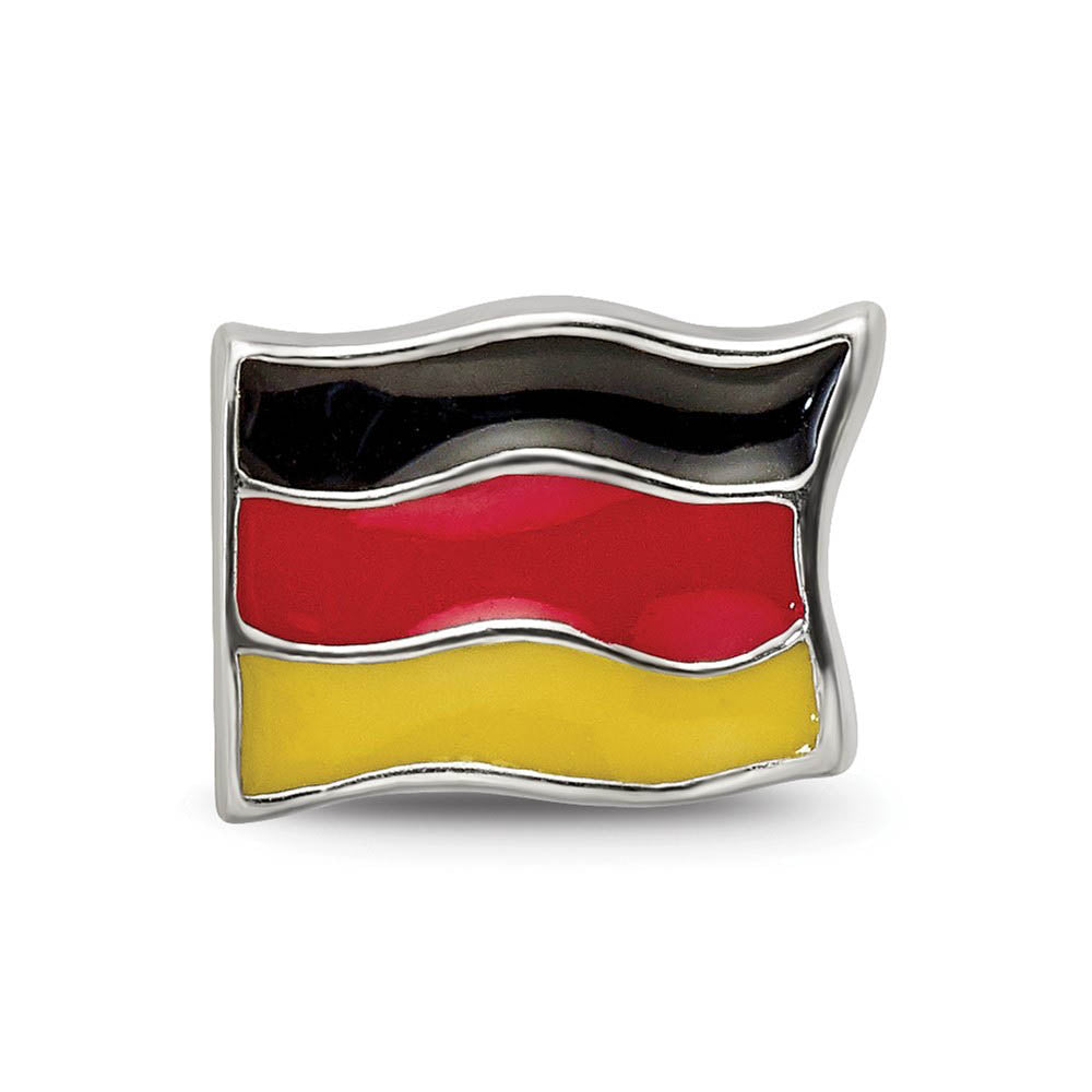 Alternate view of the Sterling Silver Germany Flag Bead Charm by The Black Bow Jewelry Co.