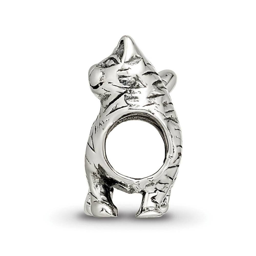 Alternate view of the Sterling Silver American Shorthair Cat Bead Charm by The Black Bow Jewelry Co.