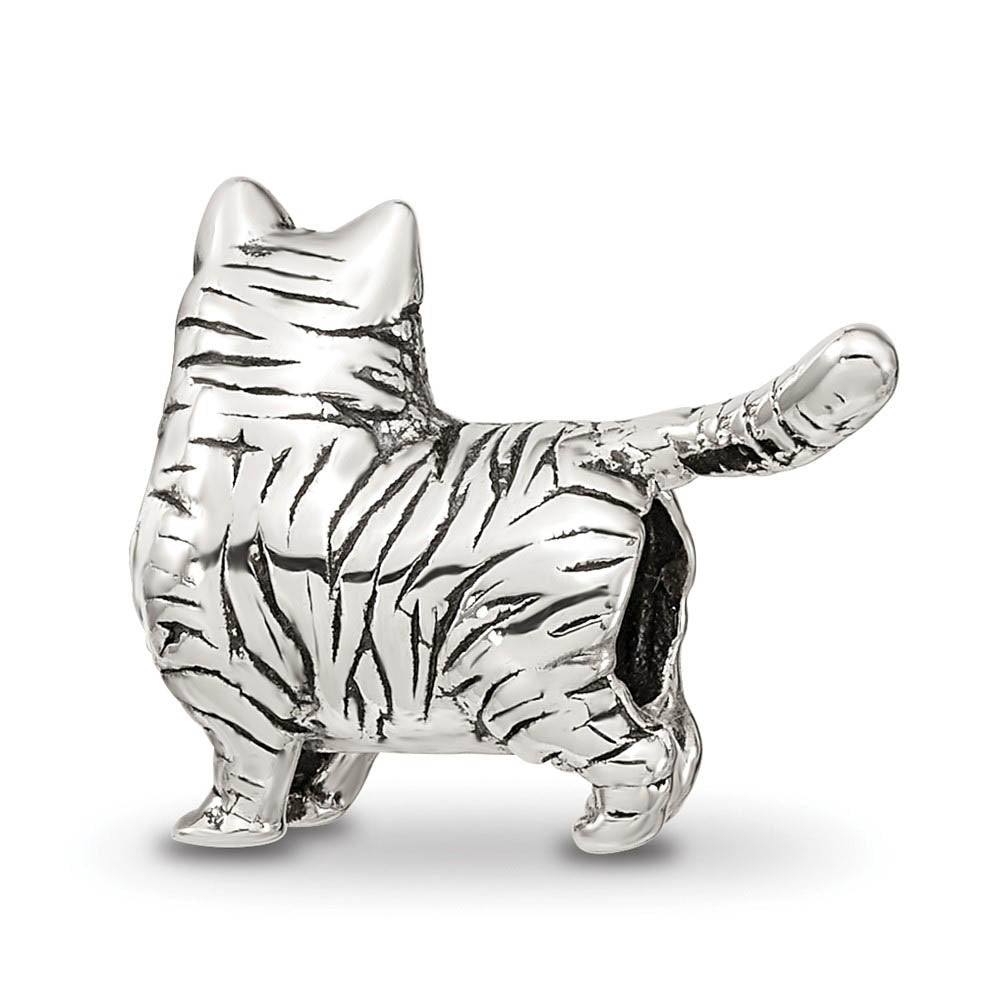 Alternate view of the Sterling Silver American Shorthair Cat Bead Charm by The Black Bow Jewelry Co.