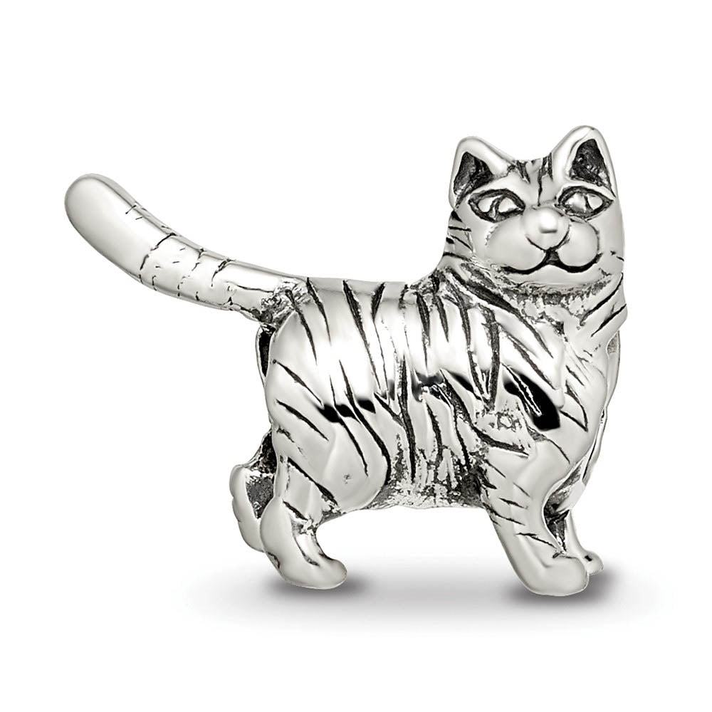 Alternate view of the Sterling Silver American Shorthair Cat Bead Charm by The Black Bow Jewelry Co.