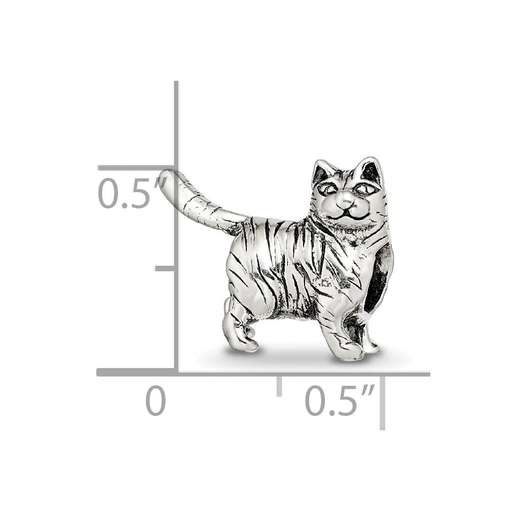 Alternate view of the Sterling Silver American Shorthair Cat Bead Charm by The Black Bow Jewelry Co.