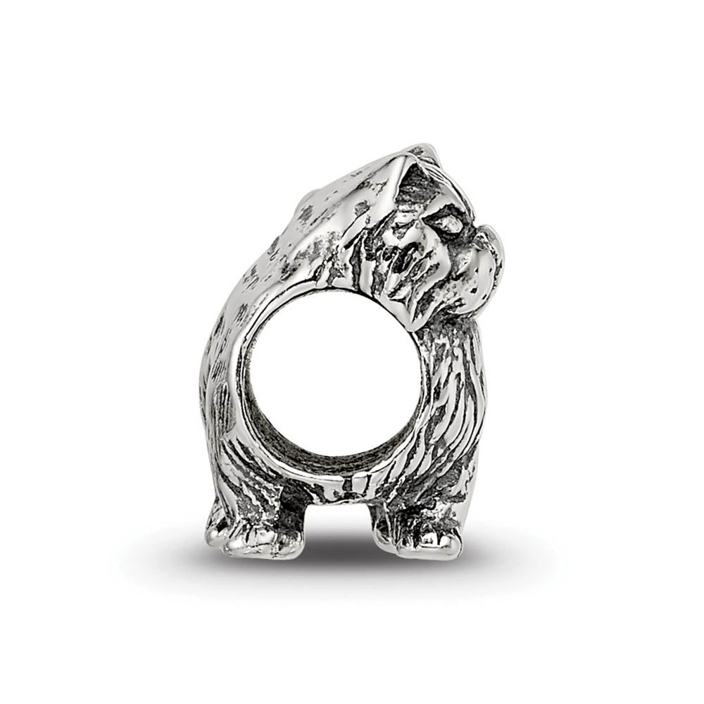Alternate view of the Sterling Silver Persian Cat Bead Charm by The Black Bow Jewelry Co.