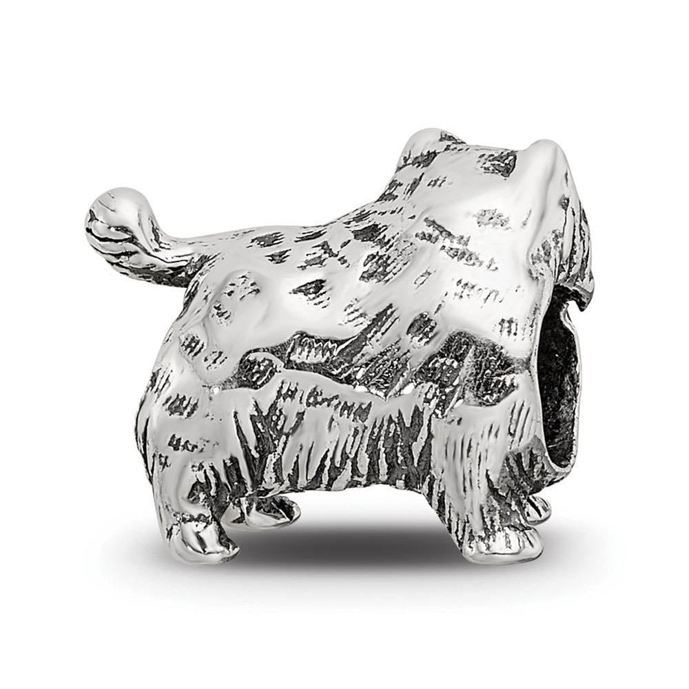 Alternate view of the Sterling Silver Persian Cat Bead Charm by The Black Bow Jewelry Co.