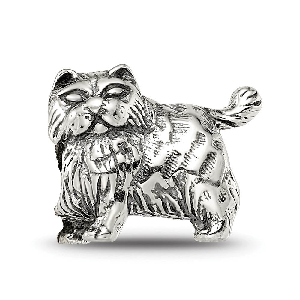 Alternate view of the Sterling Silver Persian Cat Bead Charm by The Black Bow Jewelry Co.