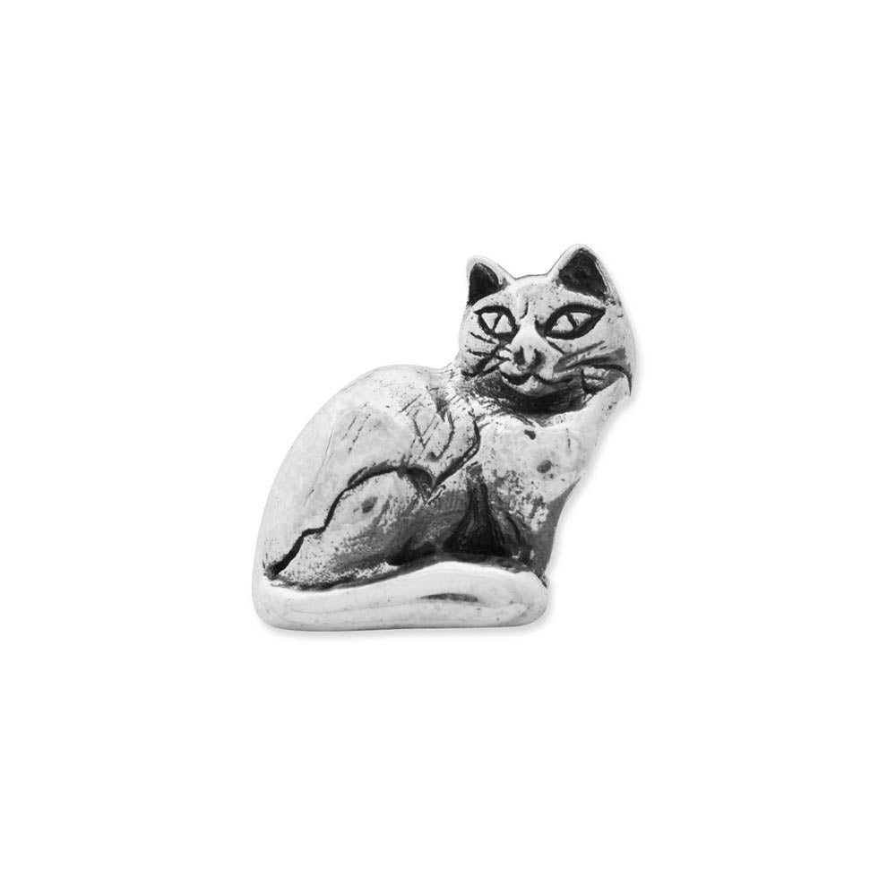Alternate view of the Sterling Silver Ragdoll Cat Bead Charm by The Black Bow Jewelry Co.