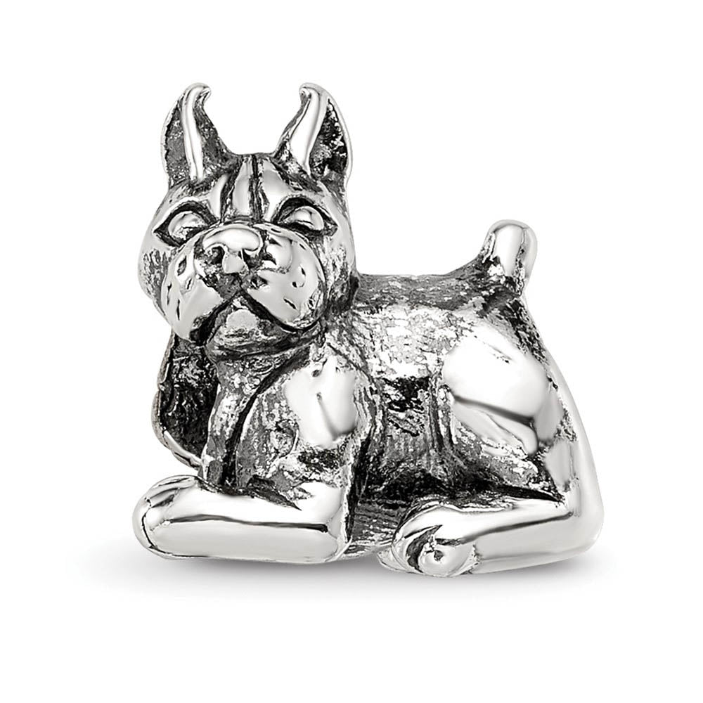 Alternate view of the Sterling Silver Boxer Bead Charm by The Black Bow Jewelry Co.
