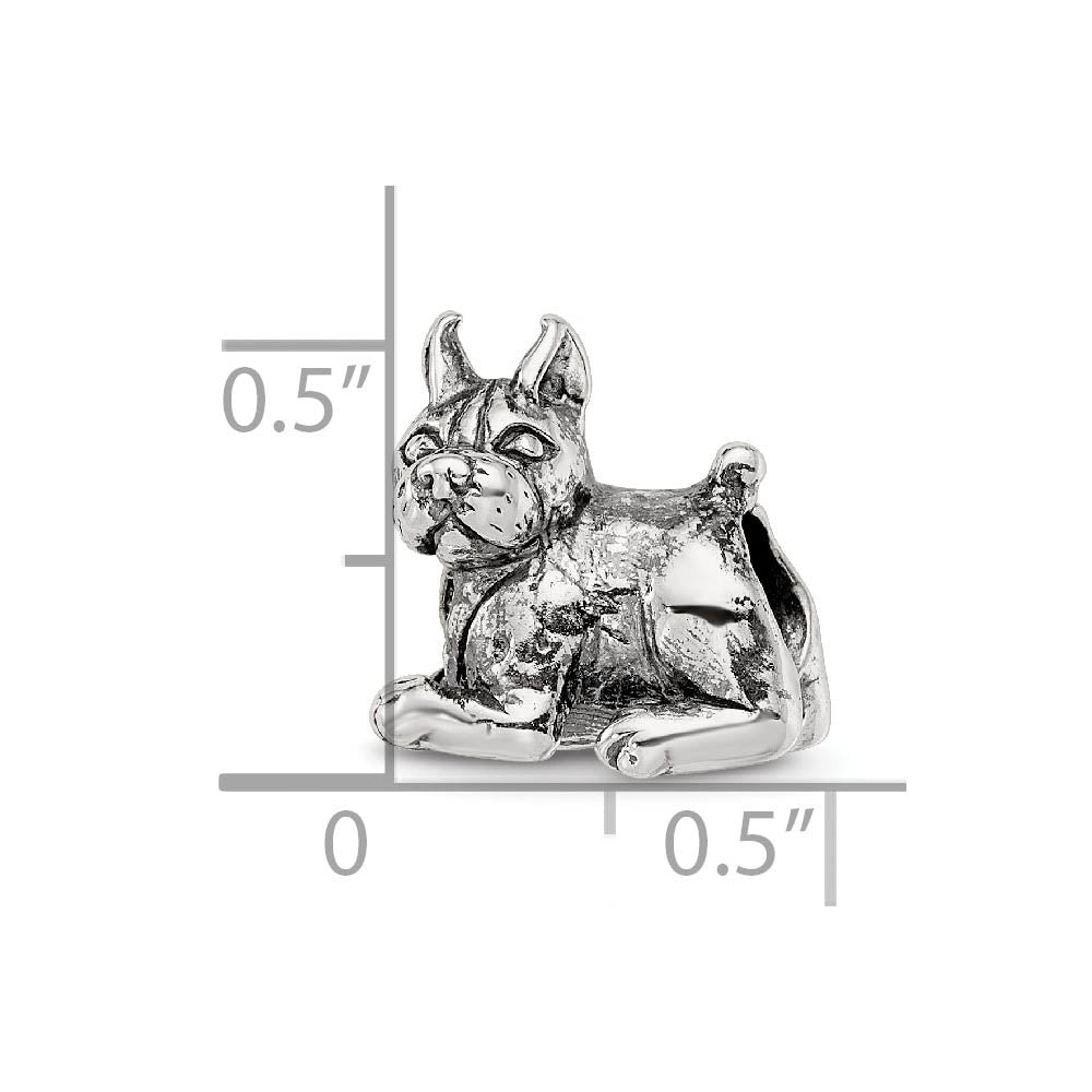 Alternate view of the Sterling Silver Boxer Bead Charm by The Black Bow Jewelry Co.