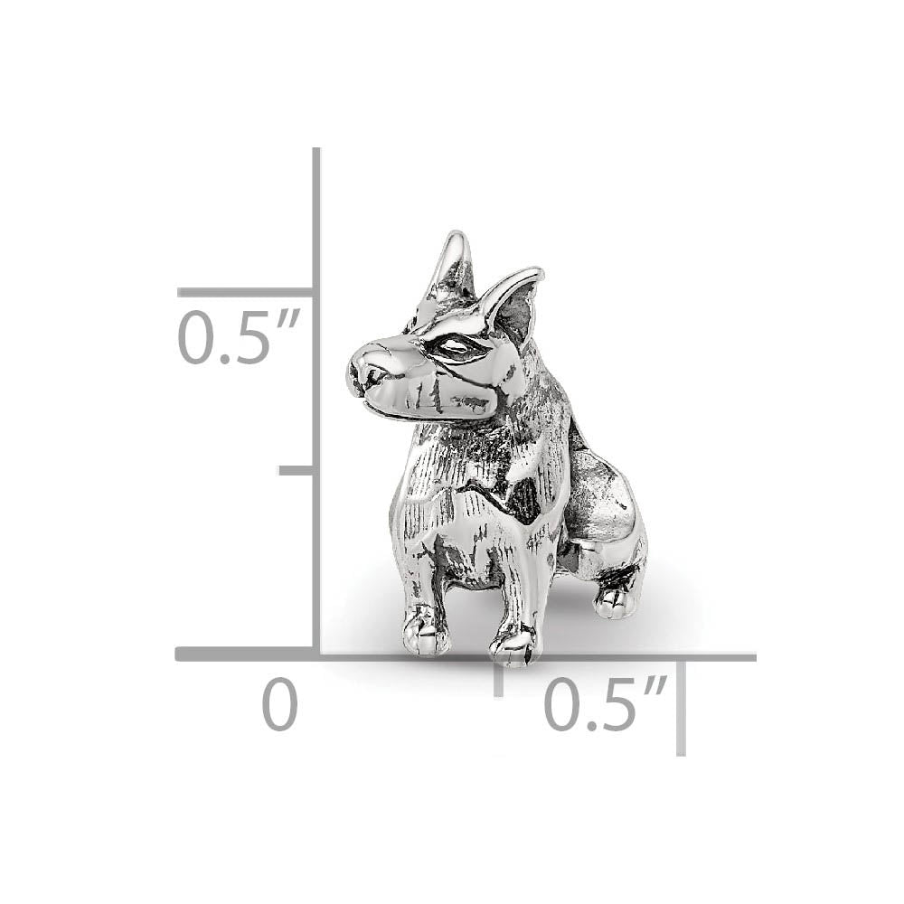 Alternate view of the Sterling Silver Doberman Pinscher Bead Charm by The Black Bow Jewelry Co.