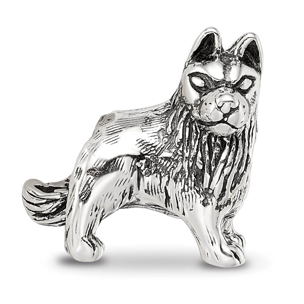 Alternate view of the Sterling Silver German Shepherd Bead Charm by The Black Bow Jewelry Co.