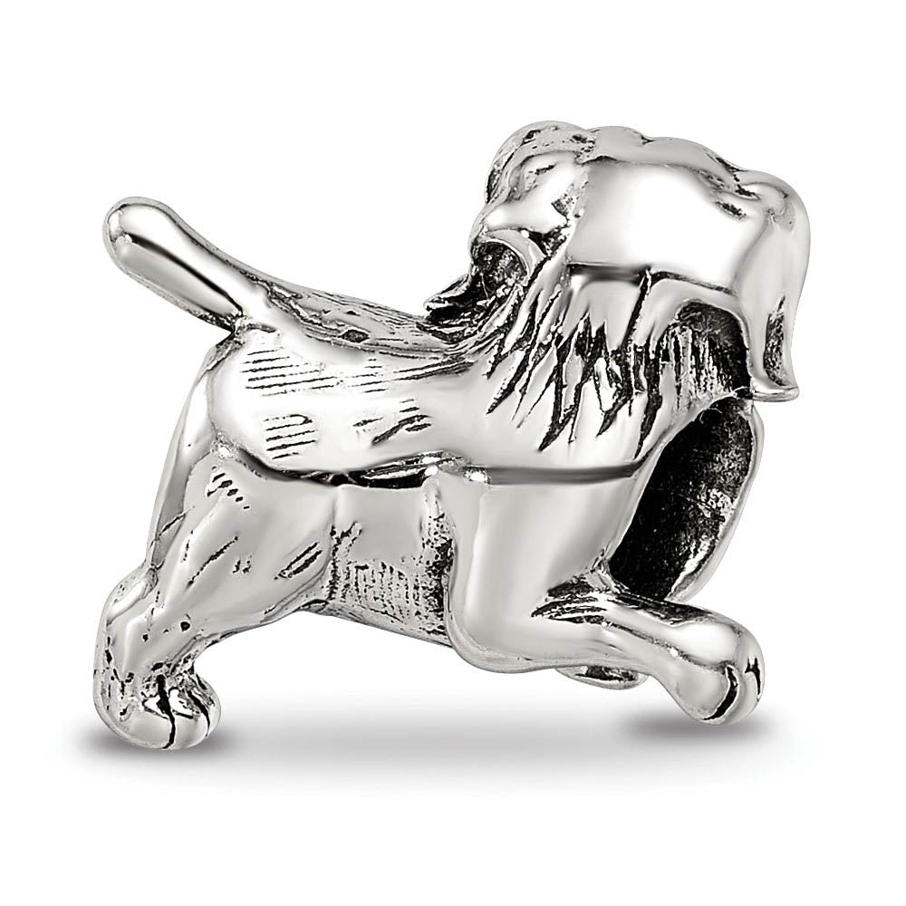 Alternate view of the Sterling Silver Golden Retriever Bead Charm by The Black Bow Jewelry Co.