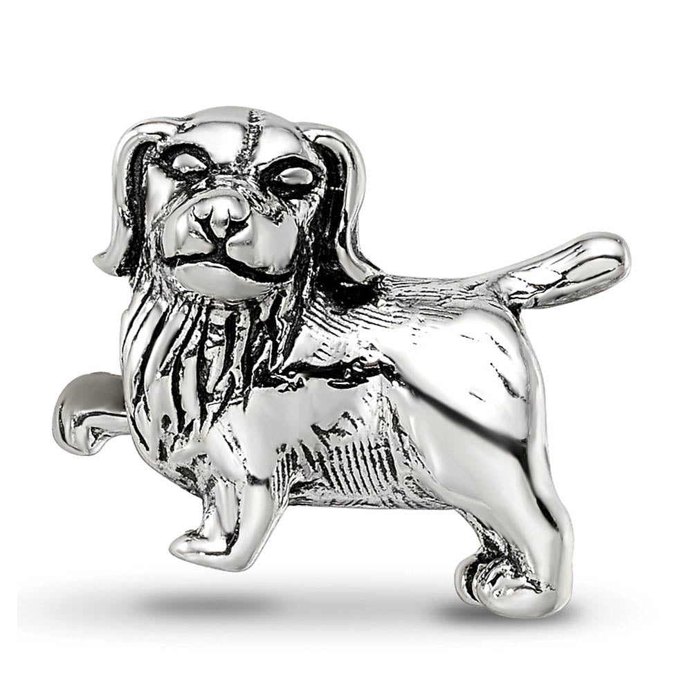 Alternate view of the Sterling Silver Golden Retriever Bead Charm by The Black Bow Jewelry Co.