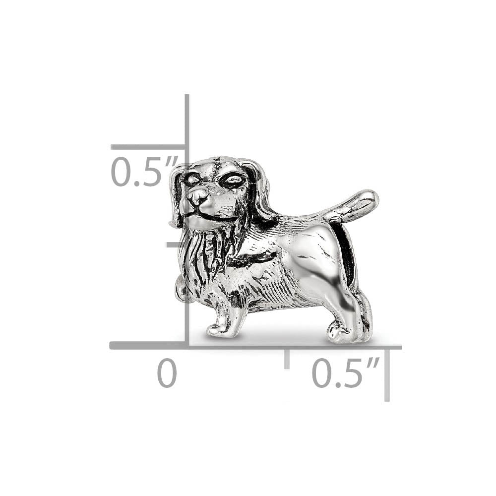 Alternate view of the Sterling Silver Golden Retriever Bead Charm by The Black Bow Jewelry Co.