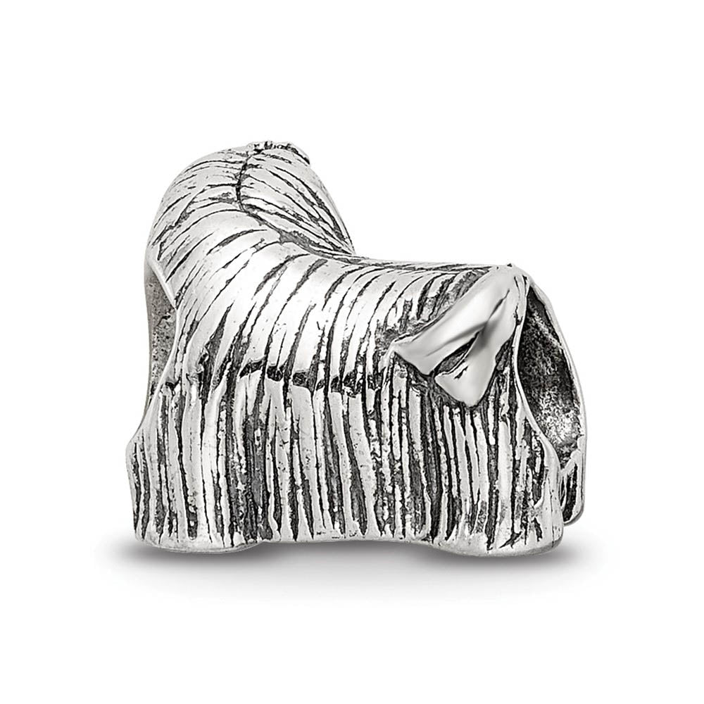 Alternate view of the Sterling Silver Maltese Dog Bead Charm by The Black Bow Jewelry Co.