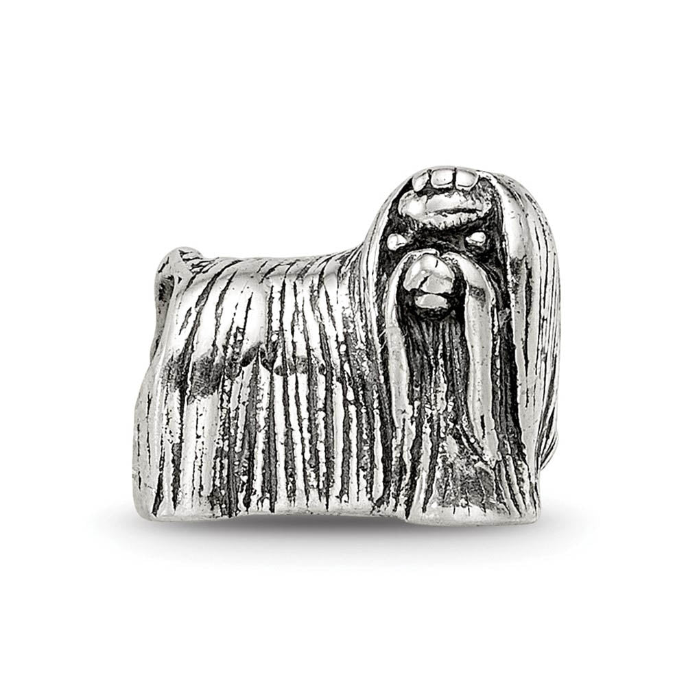Alternate view of the Sterling Silver Maltese Dog Bead Charm by The Black Bow Jewelry Co.