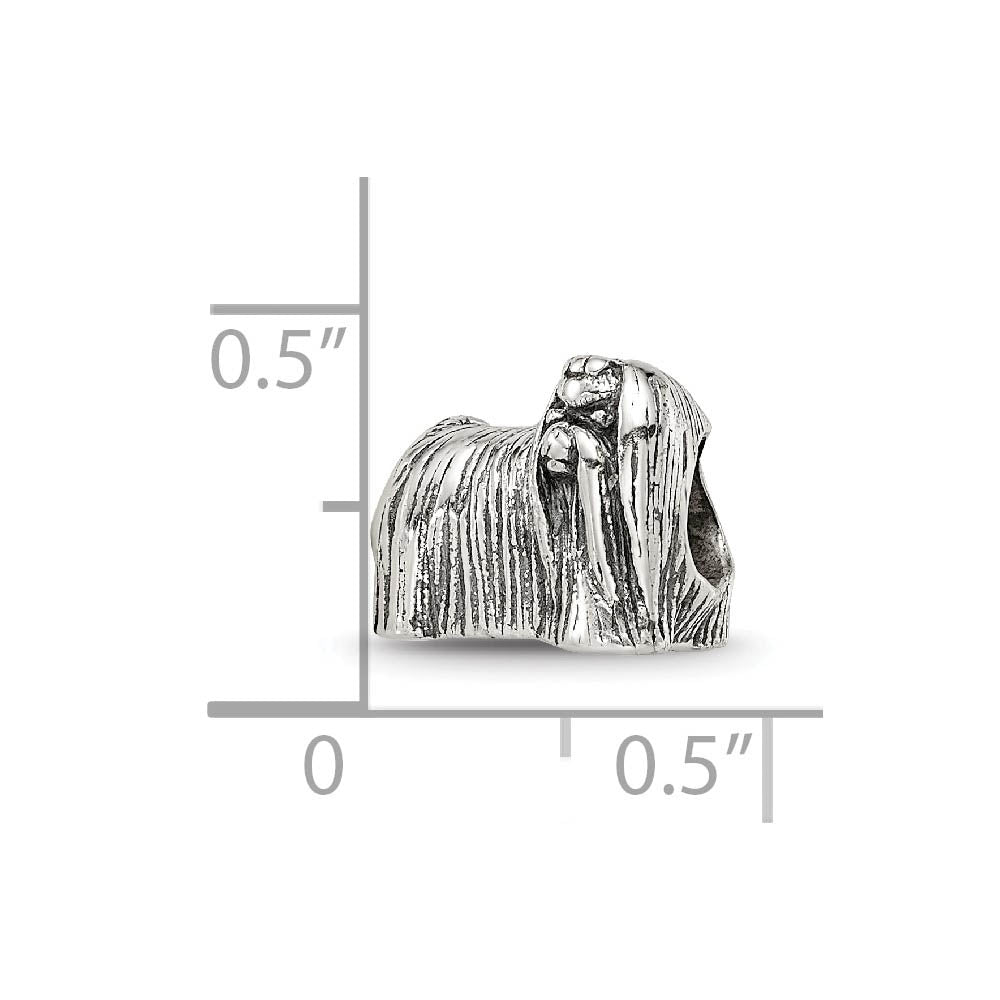 Alternate view of the Sterling Silver Maltese Dog Bead Charm by The Black Bow Jewelry Co.