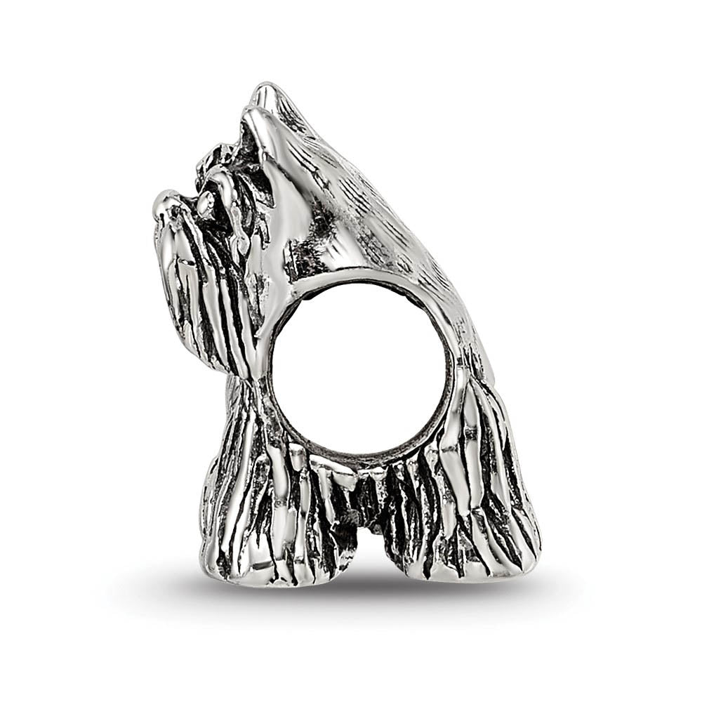 Alternate view of the Sterling Silver Miniature Schnauzer Bead Charm by The Black Bow Jewelry Co.