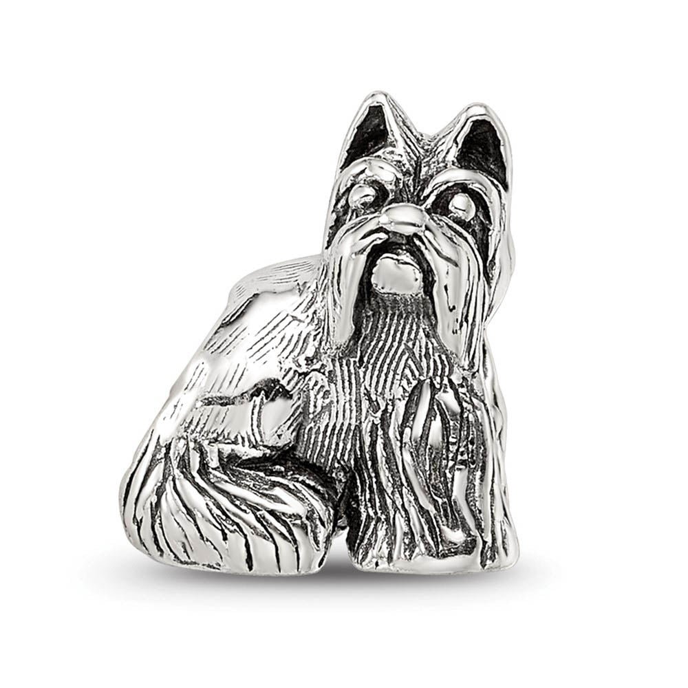 Alternate view of the Sterling Silver Miniature Schnauzer Bead Charm by The Black Bow Jewelry Co.