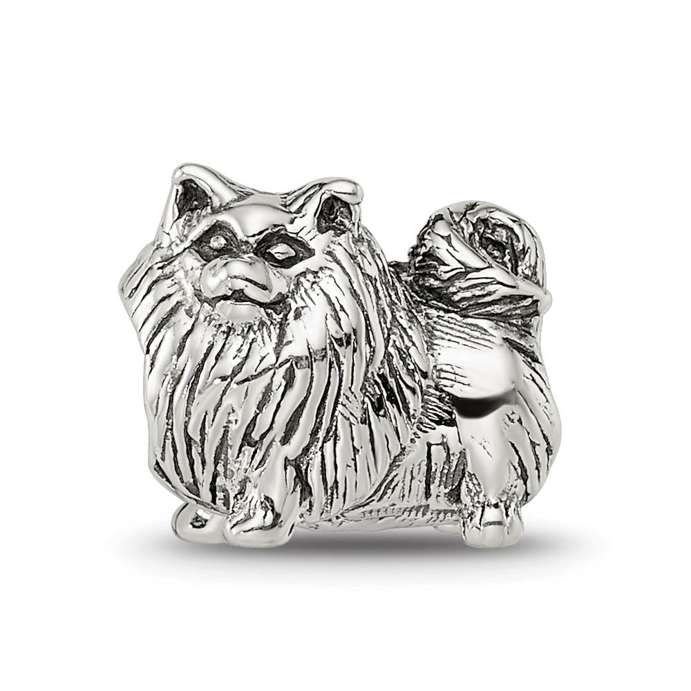 Alternate view of the Sterling Silver Pomeranian Bead Charm by The Black Bow Jewelry Co.