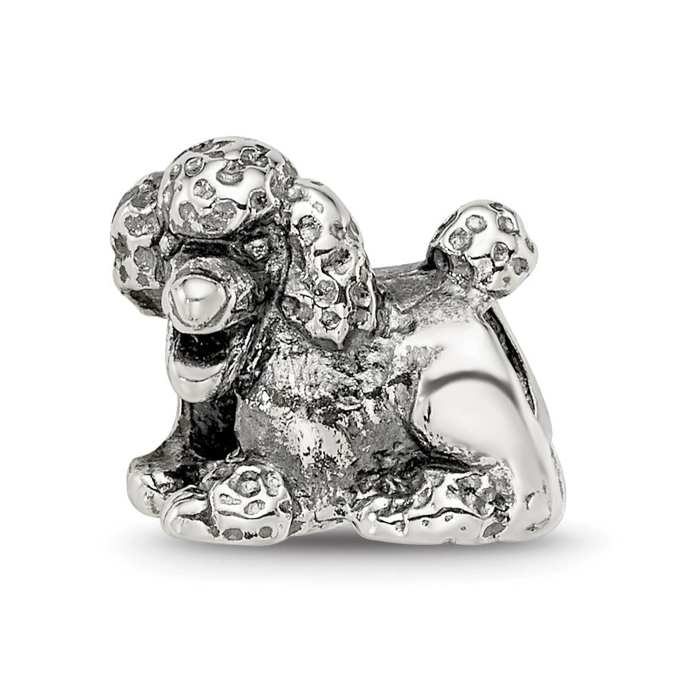 Alternate view of the Sterling Silver Poodle Bead Charm by The Black Bow Jewelry Co.