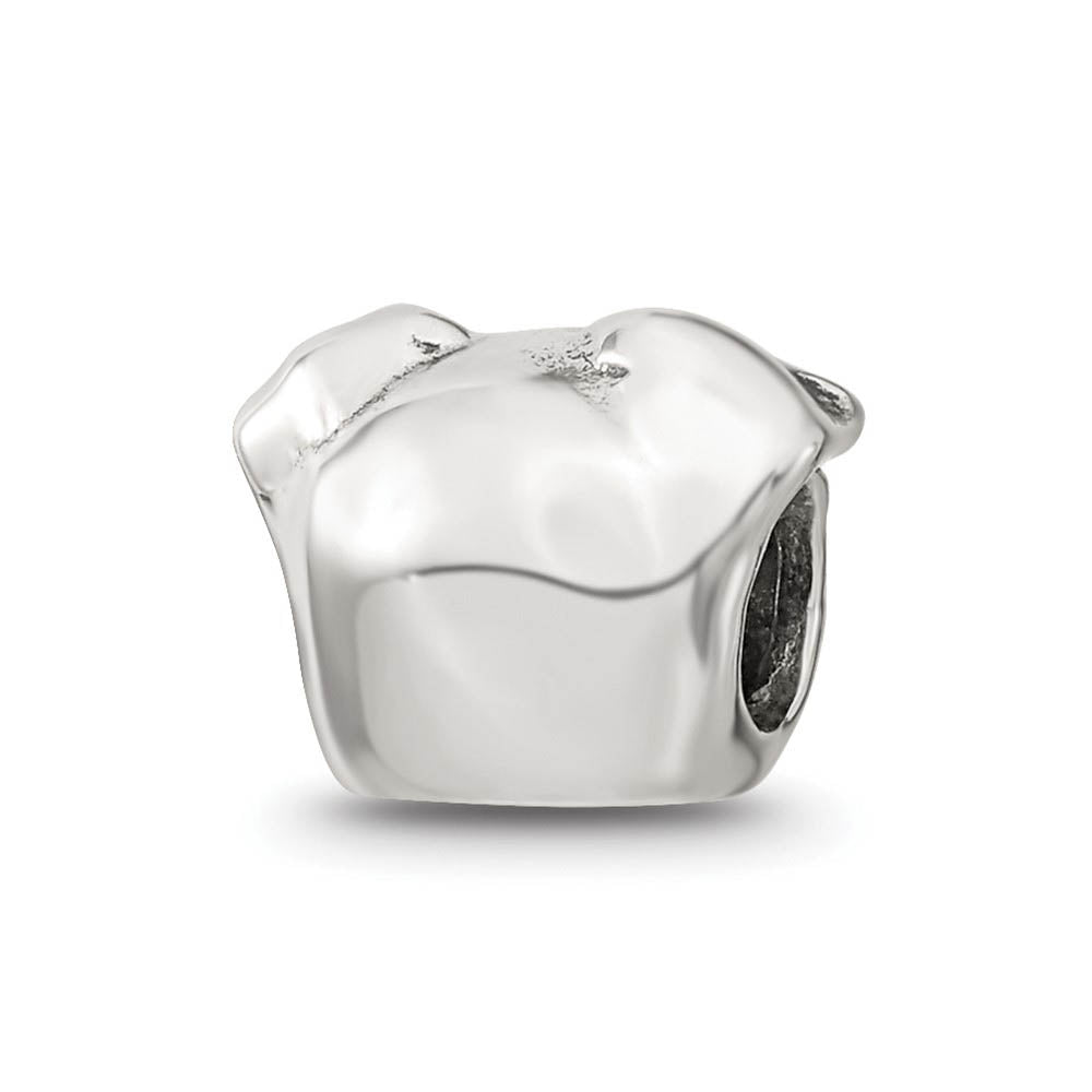 Alternate view of the Sterling Silver Rottweiler Head Bead Charm by The Black Bow Jewelry Co.