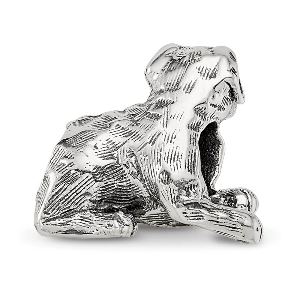 Alternate view of the Sterling Silver Rottweiler Bead Charm by The Black Bow Jewelry Co.