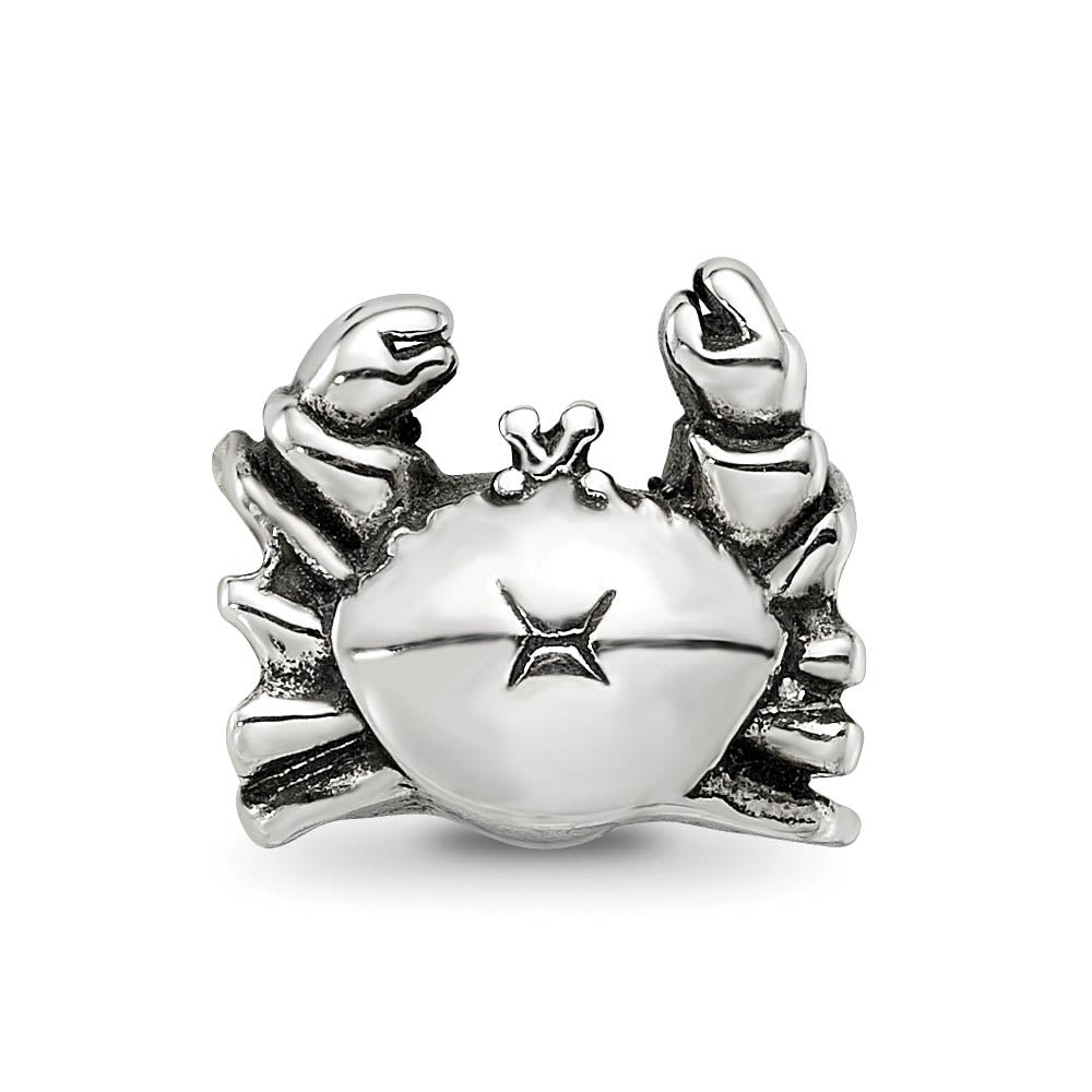 Alternate view of the Sterling Silver Crab Bead Charm by The Black Bow Jewelry Co.