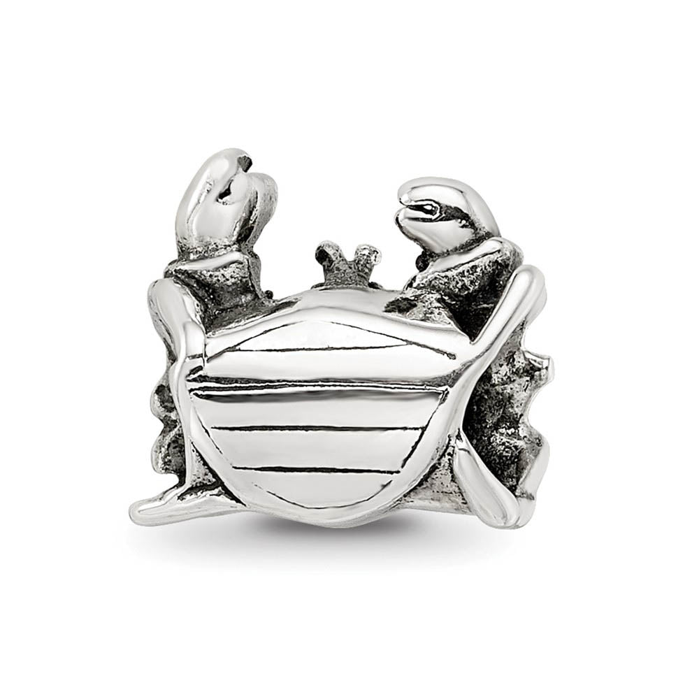 Alternate view of the Sterling Silver Crab Bead Charm by The Black Bow Jewelry Co.