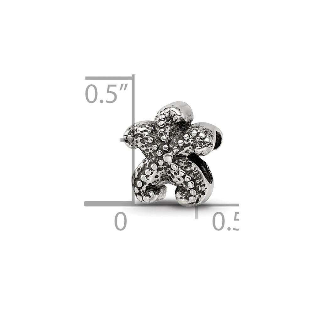 Alternate view of the Sterling Silver Starfish Bead Charm by The Black Bow Jewelry Co.