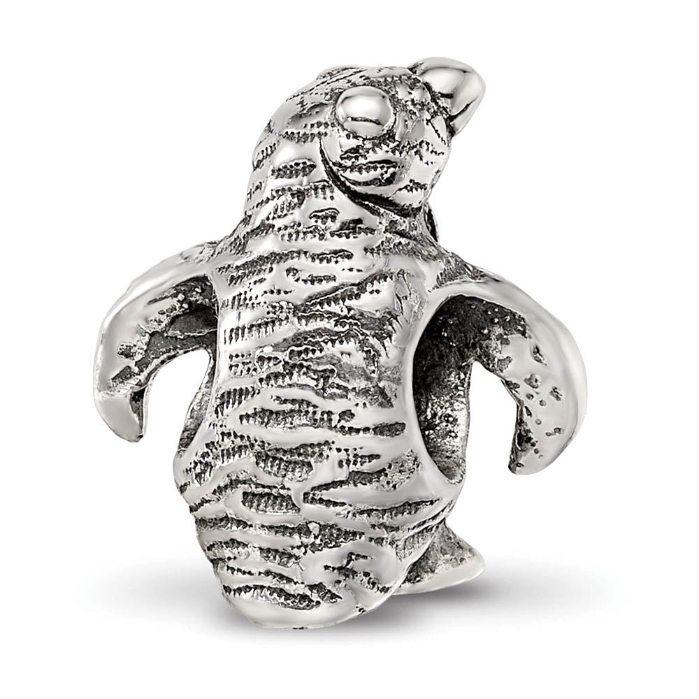 Alternate view of the Sterling Silver Bow Tie Penguin Bead Charm by The Black Bow Jewelry Co.