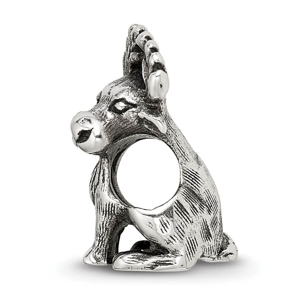Alternate view of the Sterling Silver Moose Bead Charm by The Black Bow Jewelry Co.