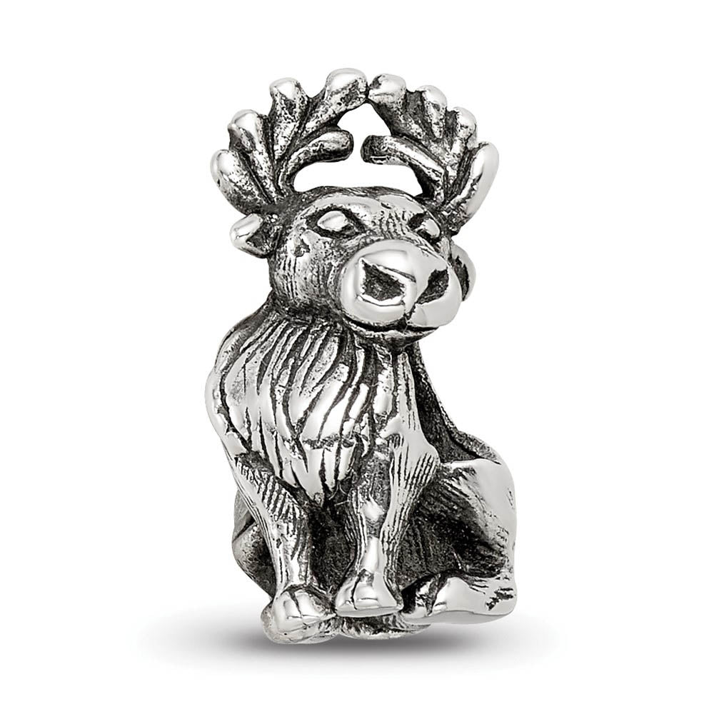 Alternate view of the Sterling Silver Moose Bead Charm by The Black Bow Jewelry Co.