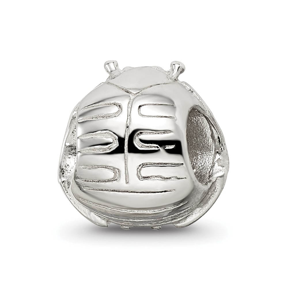 Alternate view of the Sterling Silver, CZ and Enameled Ladybug Bead Charm by The Black Bow Jewelry Co.