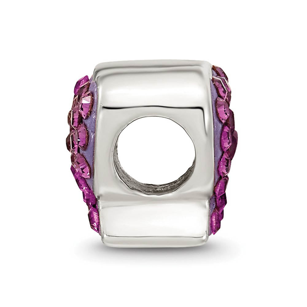Alternate view of the Sterling Silver with Purple Crystals Butterfly Bead Charm by The Black Bow Jewelry Co.