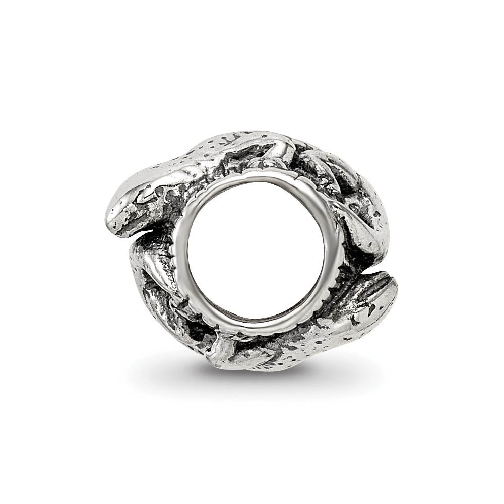 Alternate view of the Sterling Silver Lizard on a Log Bead Charm by The Black Bow Jewelry Co.