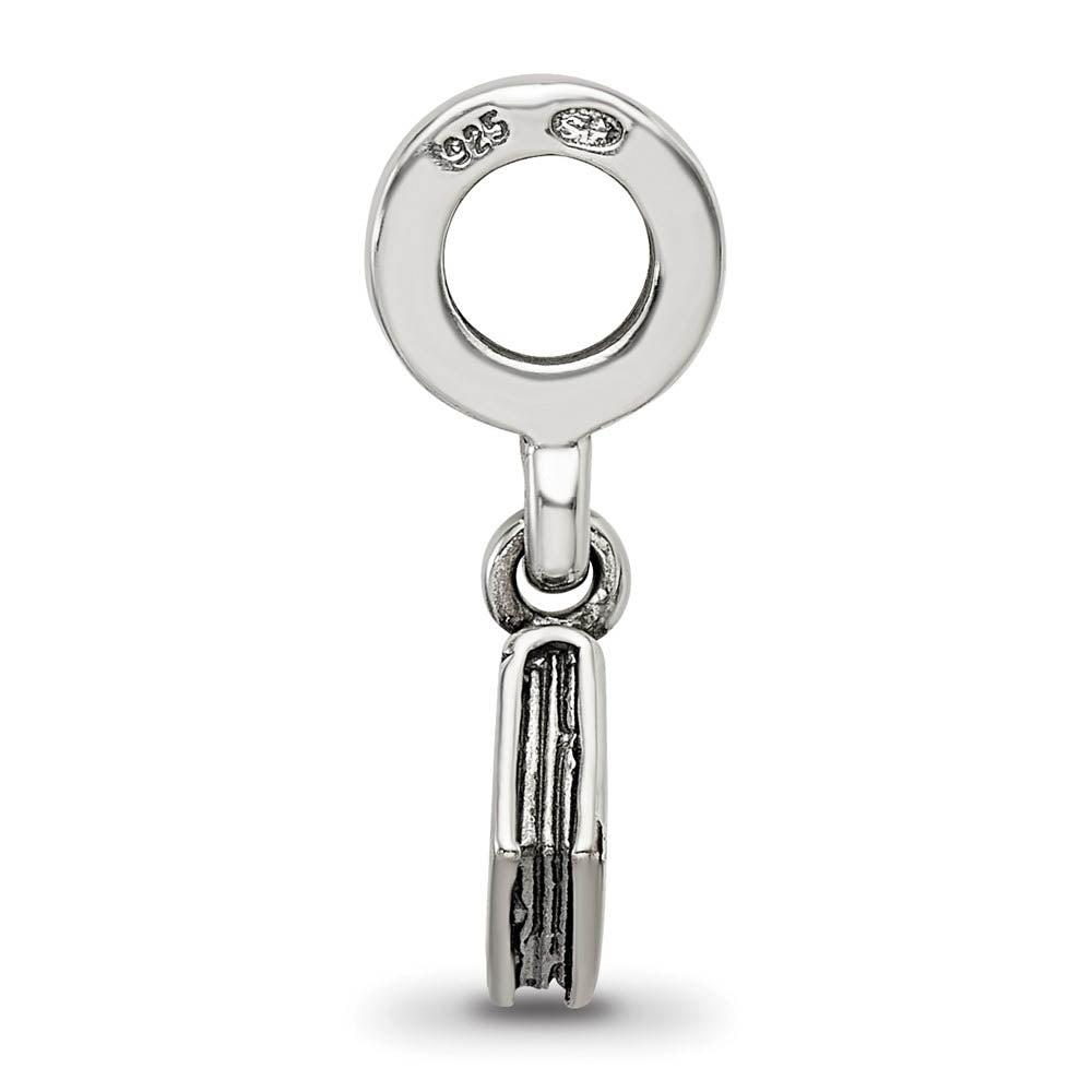 Alternate view of the Sterling Silver Love Story Book Dangle Bead Charm by The Black Bow Jewelry Co.
