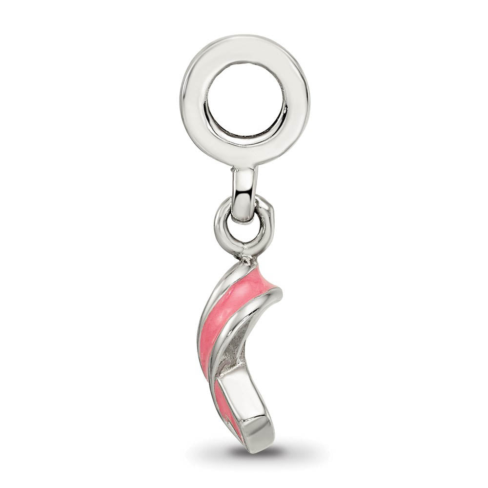 Alternate view of the Sterling Silver Enameled Awareness Dangle Bead Charm by The Black Bow Jewelry Co.