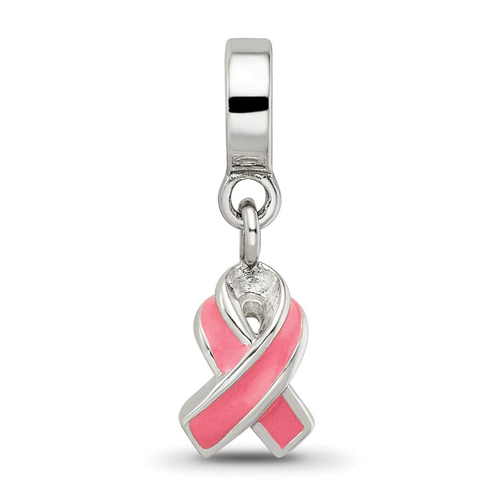 Alternate view of the Sterling Silver Enameled Awareness Dangle Bead Charm by The Black Bow Jewelry Co.