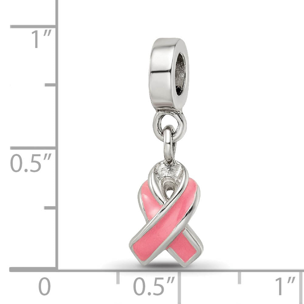 Alternate view of the Sterling Silver Enameled Awareness Dangle Bead Charm by The Black Bow Jewelry Co.