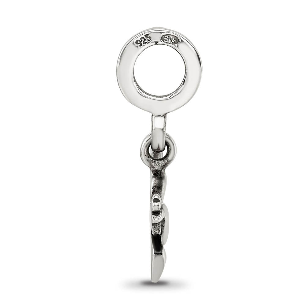 Alternate view of the Sterling Silver Dove Dangle Bead Charm by The Black Bow Jewelry Co.