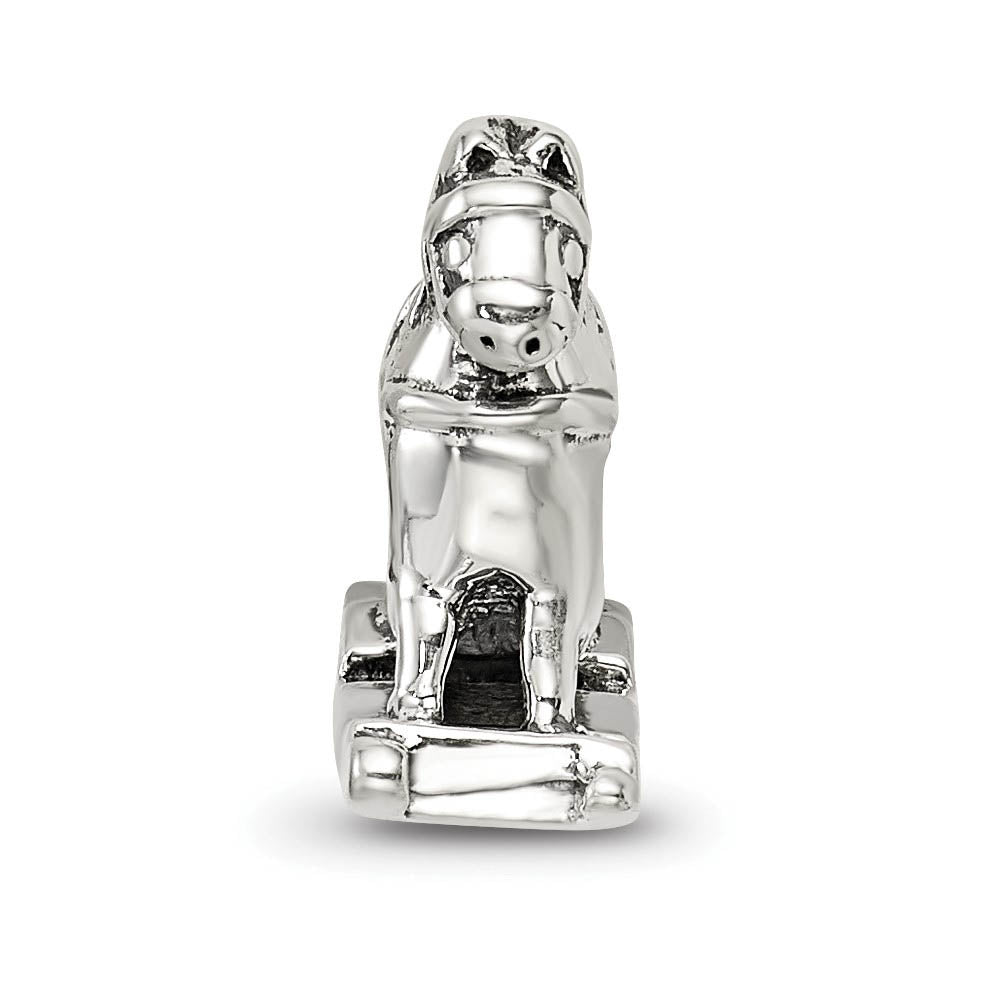 Alternate view of the Sterling Silver Rocking Horse Bead Charm by The Black Bow Jewelry Co.