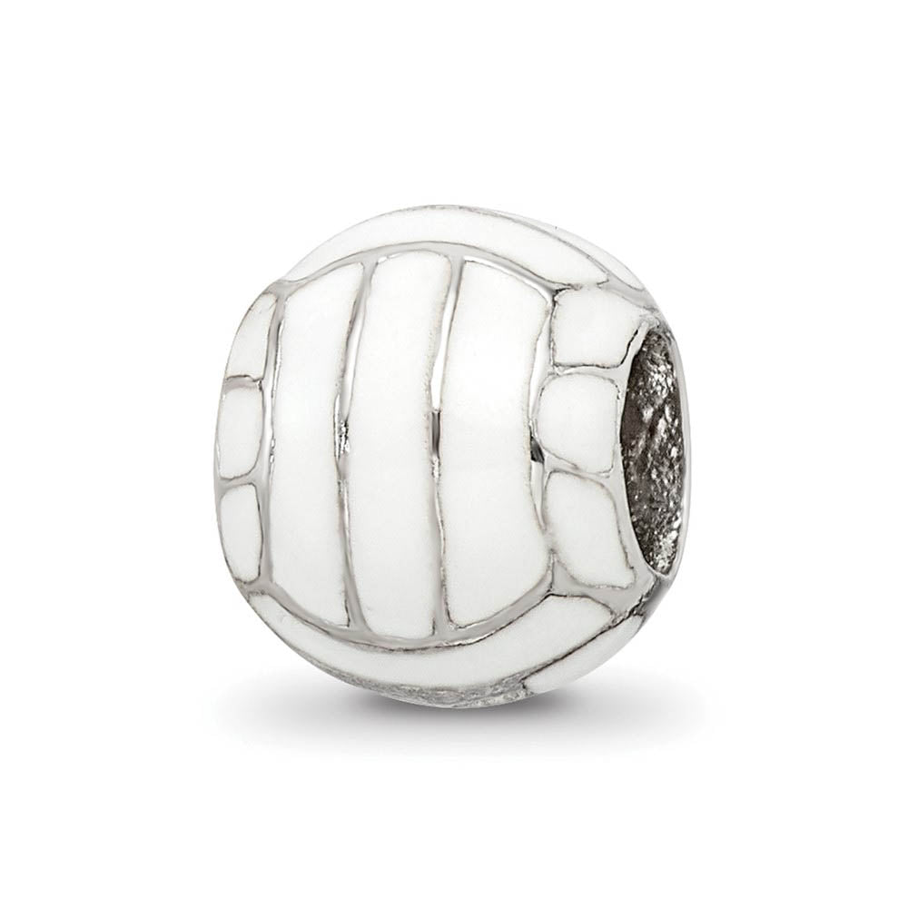 Sterling Silver and Enameled Volleyball Bead Charm, Item B10652 by The Black Bow Jewelry Co.